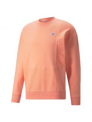 Shop Puma Downtown Crew Neck Sweater Mens Peach Pink at Side Step Online